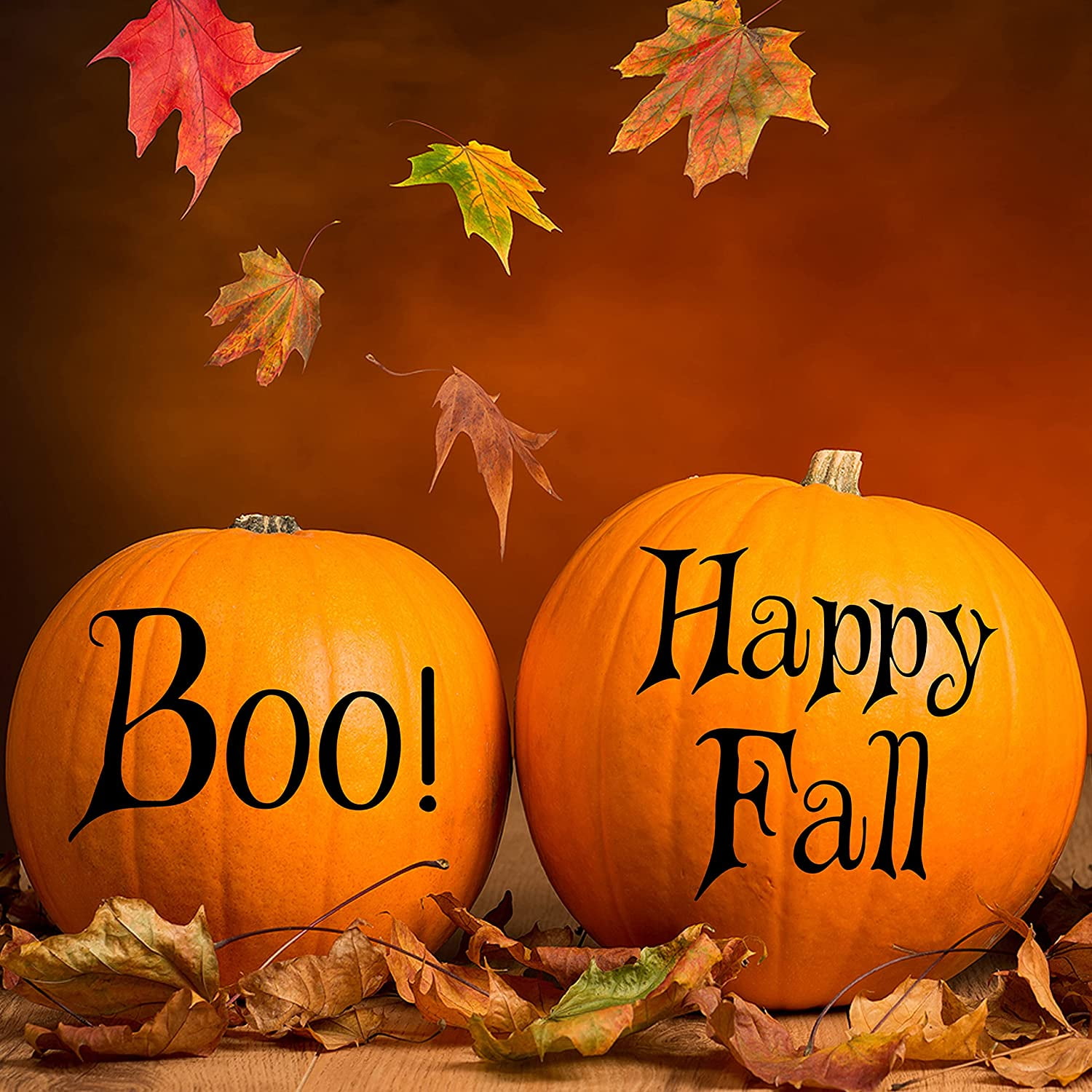 VWAQ Happy Fall & Boo! Pumpkin Decal Front Porch Holliday Decor Curb ...