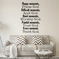 thumbnail image 1 of VWAQ Happy Moments Praise God Christian Quotes Wall Decal, 1 of 2