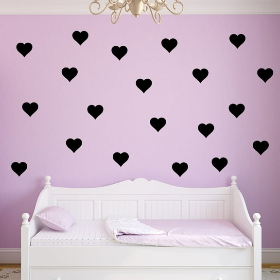 VWAQ Hearts Decals for Wall - Pack of 20 Vinyl Stickers