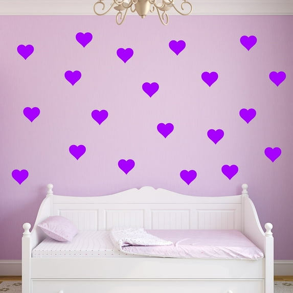 VWAQ Hearts Decals for Wall - Pack of 20 Vinyl Stickers