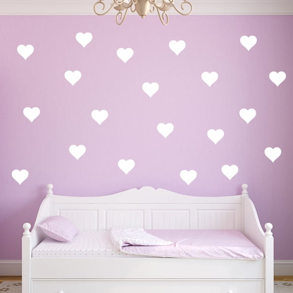 VWAQ Hearts Decals for Wall - Pack of 20 Vinyl Stickers