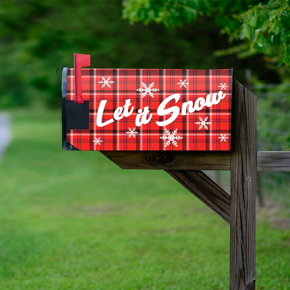 VWAQ Holiday Mailbox Covers Magnetic Christmas Mailbox Decor - 20.5"H X 18.25"W MBM50 RED