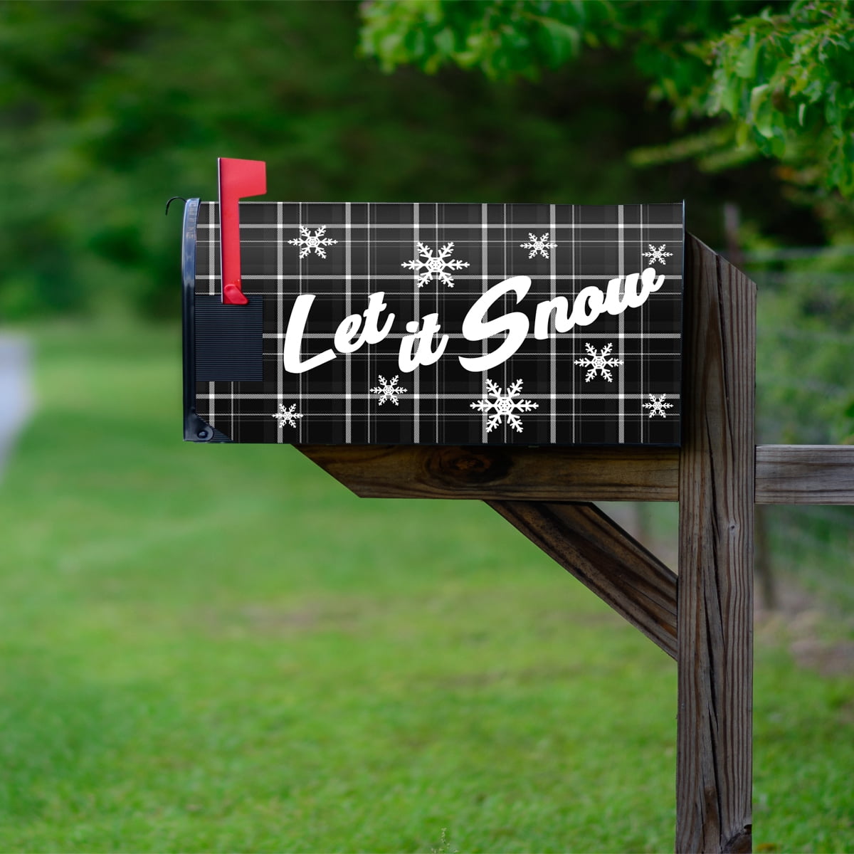 VWAQ Holiday Mailbox Covers Magnetic Christmas Mailbox Decor - 25.5"H X 20.75"W MBM50 BLACK