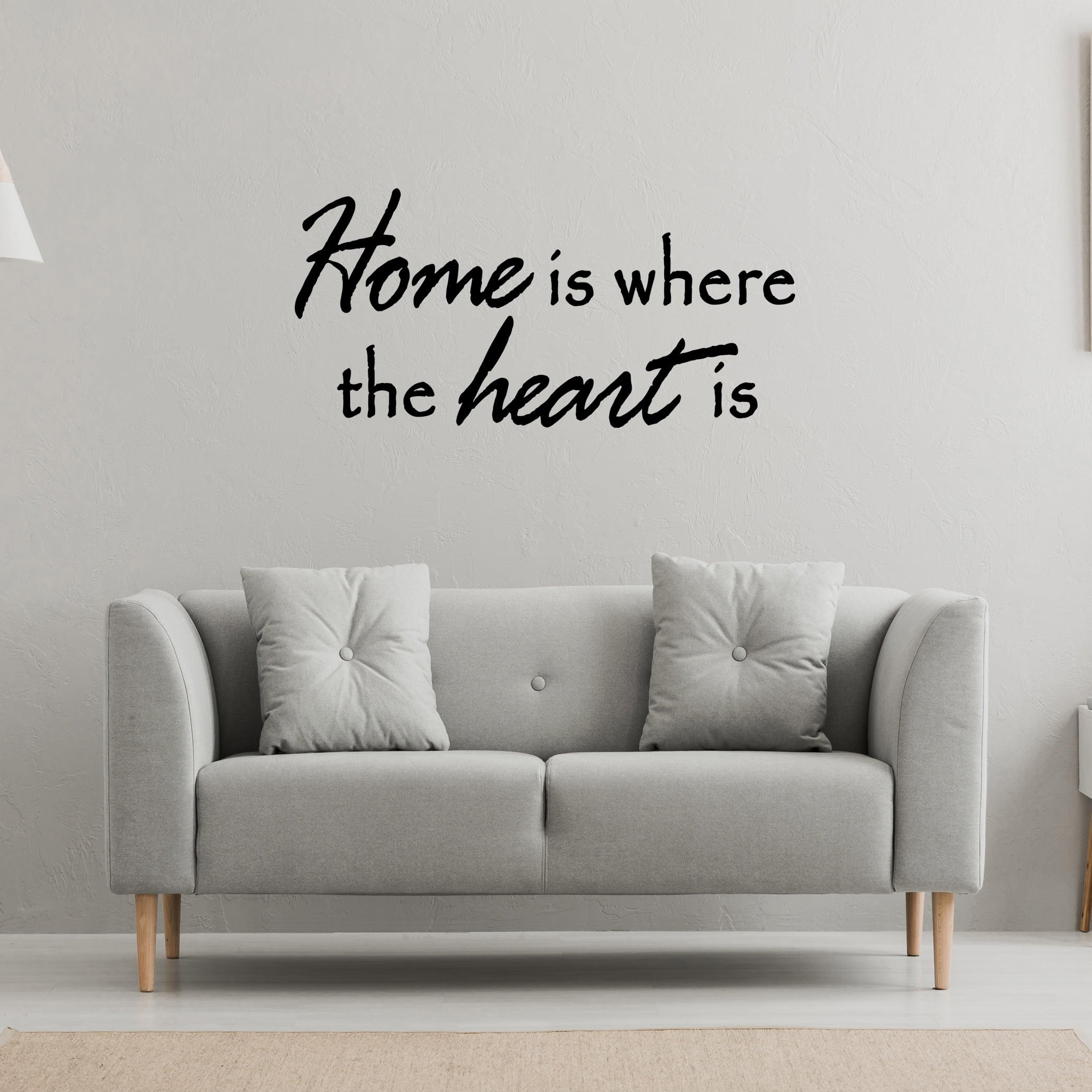 VWAQ Home Is Where the Heart Is Vinyl Wall Decal Quote Inspirational ...