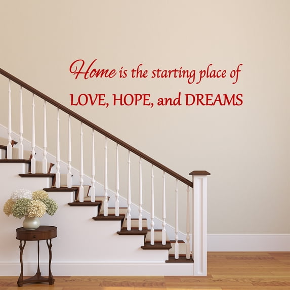 VWAQ Home is The Starting Place of Love Hope and Dreams Wall Decal Romantic Wall Decor