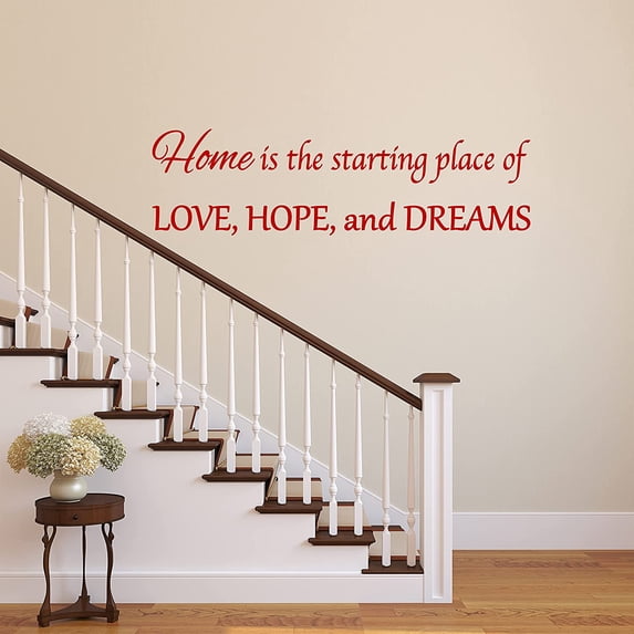 VWAQ Home is The Starting Place of Love Hope and Dreams Wall Decal Romantic Wall Decor