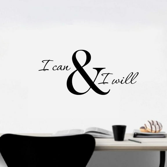 VWAQ I Can And I Will Wall Decals Sticker, Uplifting Vinyl Wall Decor -18089 (7" H X 15" W)