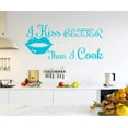 thumbnail image 1 of VWAQ I Kiss Better Than I Cook Wall Art Decal Cooking Sticker Funny Kitchen Quotes Culinary Decor, 1 of 1