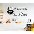 thumbnail image 1 of VWAQ I Kiss Better Than I Cook Wall Art Decal Cooking Sticker Funny Kitchen Quotes Culinary Decor, 1 of 1