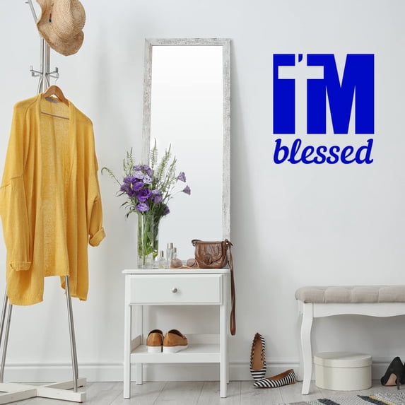 VWAQ I'm Blessed Wall Decal Inspirational Christian Quote Motivational Uplifing Wall Sticker