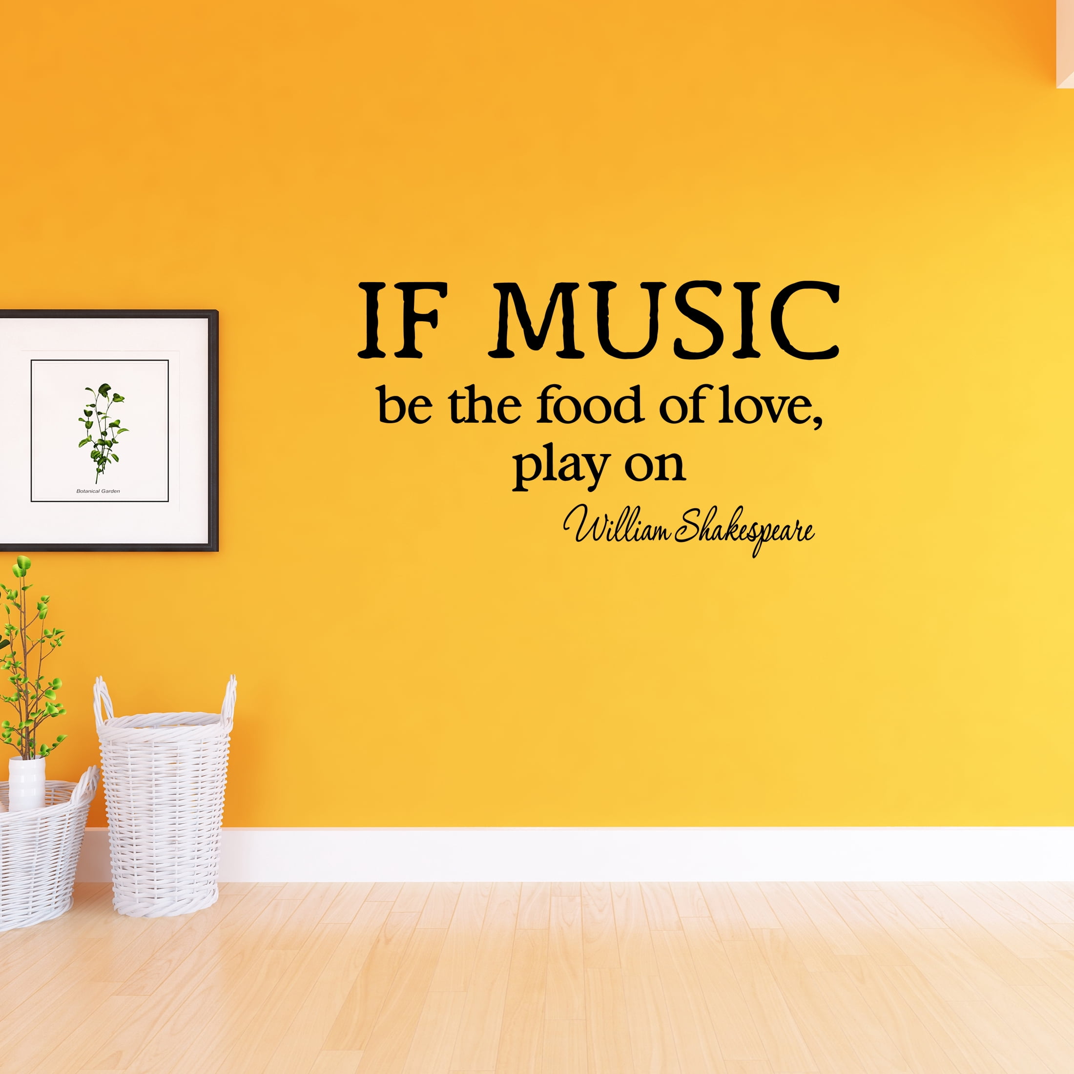 VWAQ If Music Be the Food of Love Play On Wall Quote Decal Shakespeare ...