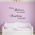 thumbnail image 1 of VWAQ If You Believe in Yourself Anything is Possible Wall Decal - Inspiring Quotes Stickers Decor, 1 of 1