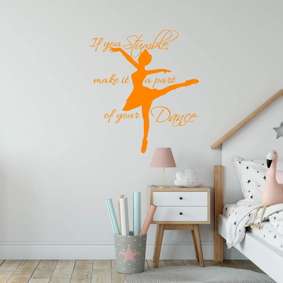 VWAQ If You Stumble Make it a Part of Your Dance Wall Decal Girls Room Dance Studio Quotes Vinyl Sayings Ballerina Decor