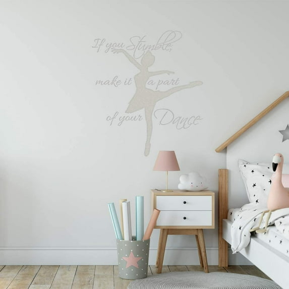 VWAQ If You Stumble Make it a Part of Your Dance Wall Decal Girls Room Dance Studio Quotes Vinyl Sayings Ballerina Decor