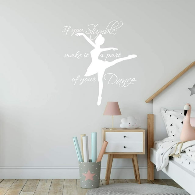VWAQ If You Stumble Make it a Part of Your Dance Wall Decal Girls Room Dance Studio Quotes Vinyl Sayings Ballerina Decor
