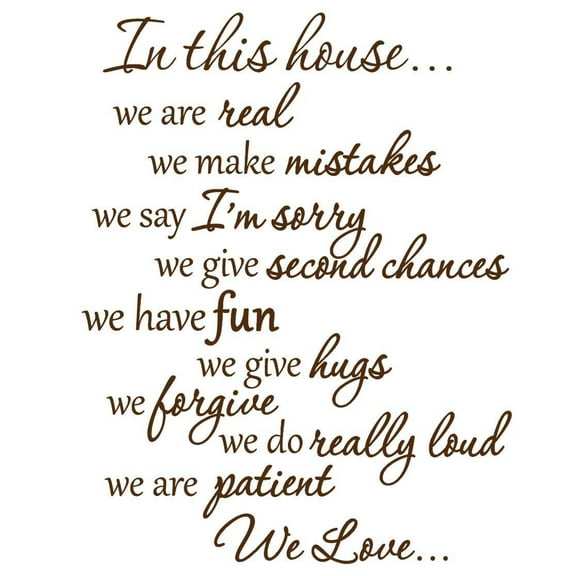 VWAQ In This House We Do Wall Decals Family Rules Quotes Sayings VWAQ (Brown)