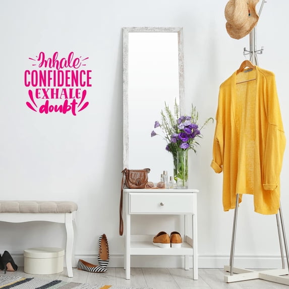 VWAQ Inhale Confidence Exhale Doubt Wall Art Decal Motivational Quote