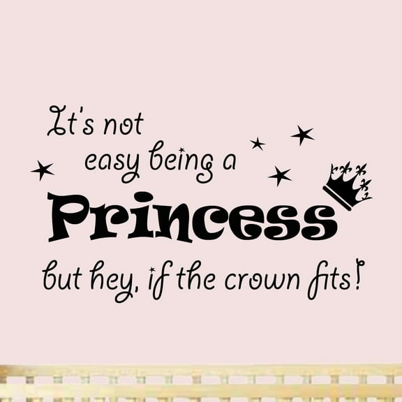 VWAQ It's Not Easy Being a Princess Nursery Wall Decal Quotes Girls Room Home Decor - VWAQ-580 (12X20 Black)