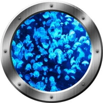 VWAQ Jellyfish Wall Decal Porthole 3D Wall Sticker Undersea Wall Decals VWAQ-SP28 (20" Diameter)