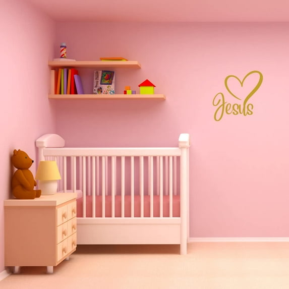 VWAQ Jesus Heart Religious Wall Decal Inspirational Home Decor