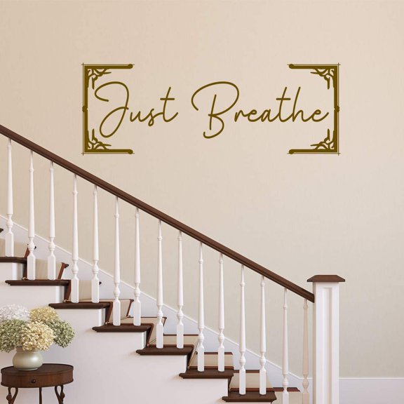 VWAQ Just Breathe Wall Decal Relaxing Quotes Inspirational Vinyl Lettering