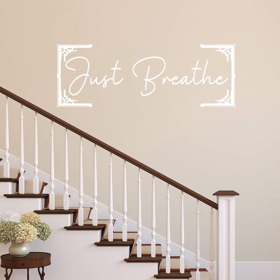VWAQ Just Breathe Wall Decal Relaxing Quotes Inspirational Vinyl Lettering