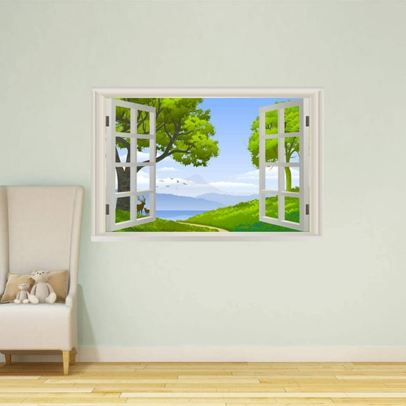 VWAQ - Kids Nature Wall Decal Window Sticker Woodland Nursery Murals Peel and Stick - NWT24 16"H X 24"W