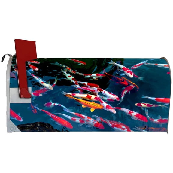 VWAQ Koi Fish Mailbox Covers Magnetic Summer Mailbox Wraps Decoration - MBM30
