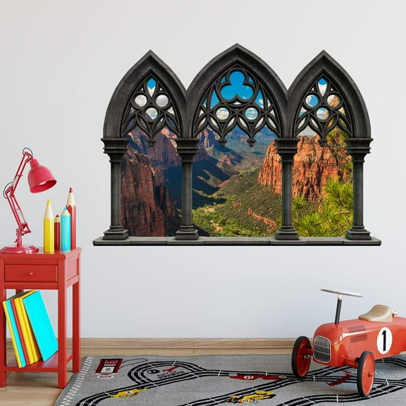 VWAQ - Landscape Peel and Stick 3D Wall Mural - Zion National Park Vinyl Wall Art Decal Sticker - NWC6