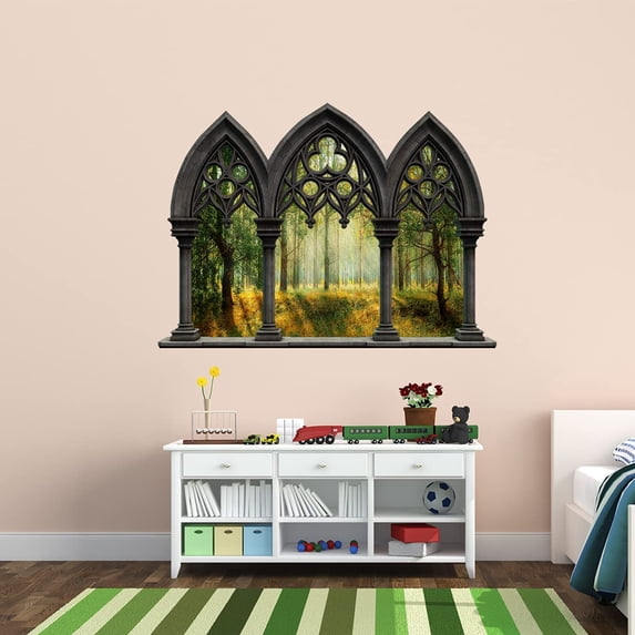 VWAQ - Landscape Wall Decals Window - Nature Scene Vinyl Mural for Wall - NWC4