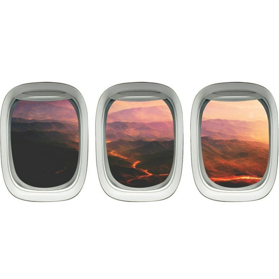 VWAQ Lava Wall Decor Volcano Sticker Airplane Window Aviation Decals VWAQ-PPW10