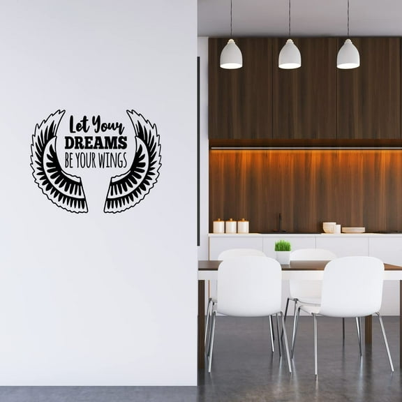 VWAQ Let Your Dreams Be Your Wings Wall Art Decal Inspirational Quote