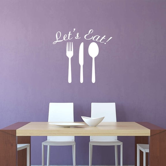 VWAQ Let's Eat Dining Room Wall Decals Kitchen Sayings Vinyl Letters Quotes