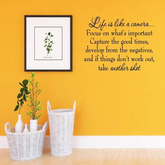 VWAQ Life is Like a Camera Focus On What's Important Capture the Good Times Develop From the Negatives Inspirational Vinyl Wall Decal Lettering