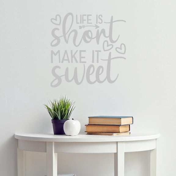 VWAQ Life is Short Make it Sweet Vinyl Wall Art Decal Inspirational Quote Saying