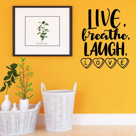 VWAQ Live Breathe Laugh Love Wall Decal Romantic Wall Decor