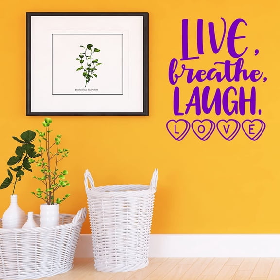 VWAQ Live Breathe Laugh Love Wall Decal Romantic Wall Decor