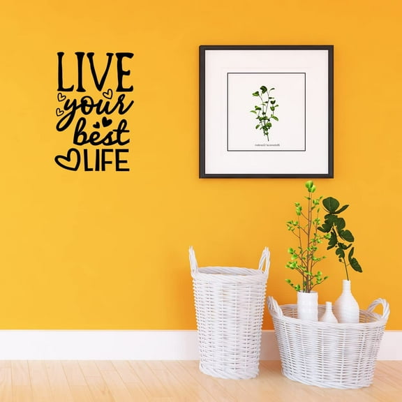 VWAQ Live Your Best Life Vinyl Wall Art Decal Inspirational Quote Saying
