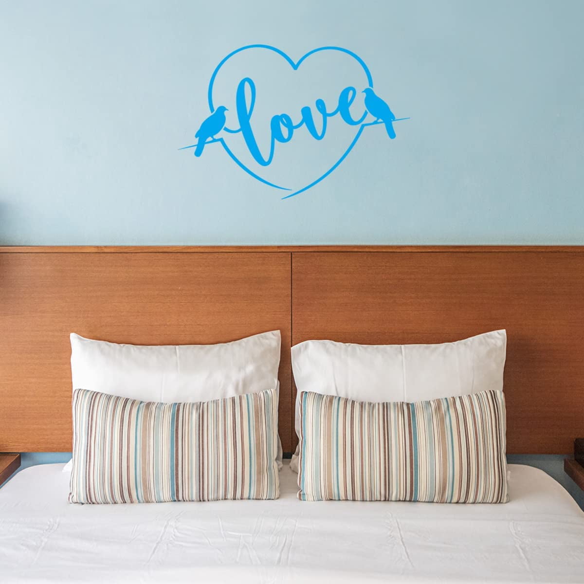 VWAQ Love Birds Vinyl Wall Decal Marriage Quote Heart of The Home ...