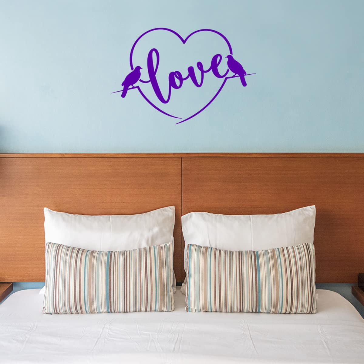 VWAQ Love Birds Vinyl Wall Decal Marriage Quote Heart of The Home ...