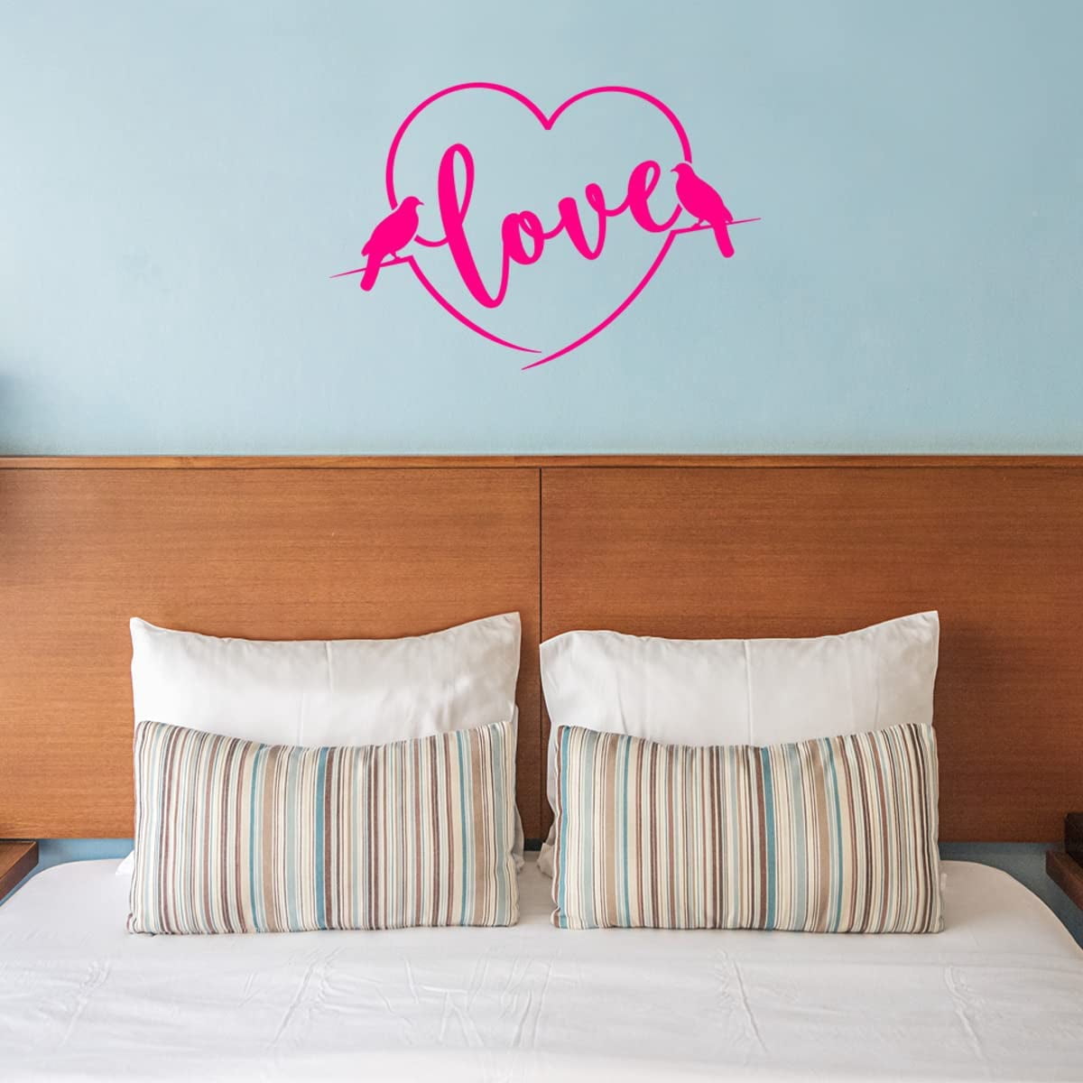 VWAQ Love Birds Vinyl Wall Decal Marriage Quote Heart of The Home ...
