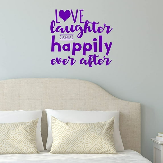 VWAQ Love Laughter and Happily Ever After Wall Decal Romantic Wall Decor