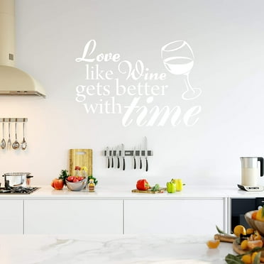 VWAQ Love Like Wine Gets Better with Time Sticker Vinyl Wall Decal Home Decor
