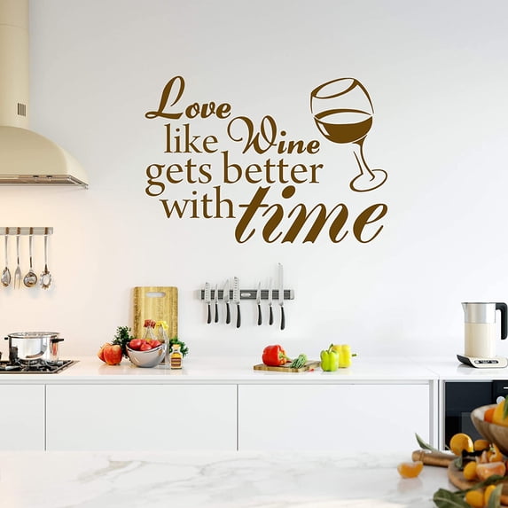 VWAQ Love Like Wine Gets Better with Time Sticker Vinyl Wall Decal Home Decor
