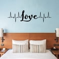 thumbnail image 1 of VWAQ Love Wall Decal Heartbeat Line Living Room Home Decor - 8"H X 30"W BLACK, 1 of 1