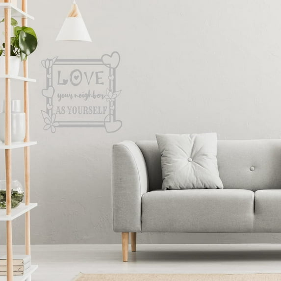 VWAQ Love Your Neighbor As Yourself Wall Art Decal Christian Quotes Decor - V2
