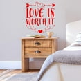 thumbnail image 1 of VWAQ Love is Worth It Wall Decal Romantic Wall Decor - 18"H X 18"W RED, 1 of 1