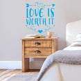 thumbnail image 1 of VWAQ Love is Worth It Wall Decal Romantic Wall Decor - 23"H X 23"W SKY BLUE, 1 of 1