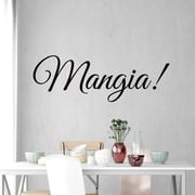 VWAQ Mangia Wall Decal - Eat Kitchen Sticker - Italian Quotes Decor