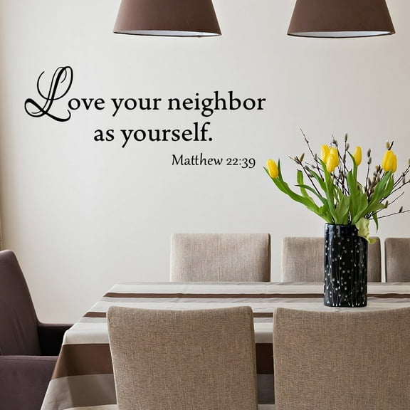 VWAQ Matthew 22:39 Love Your Neighbor As Yourself Wall Decal - 3014 (30"W X 10.5"H)